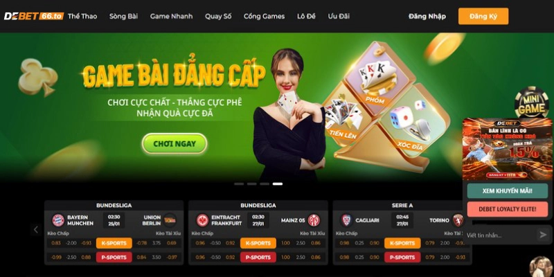 Trò chơi game bài đổi thưởng hấp dẫn trong kho game Debet